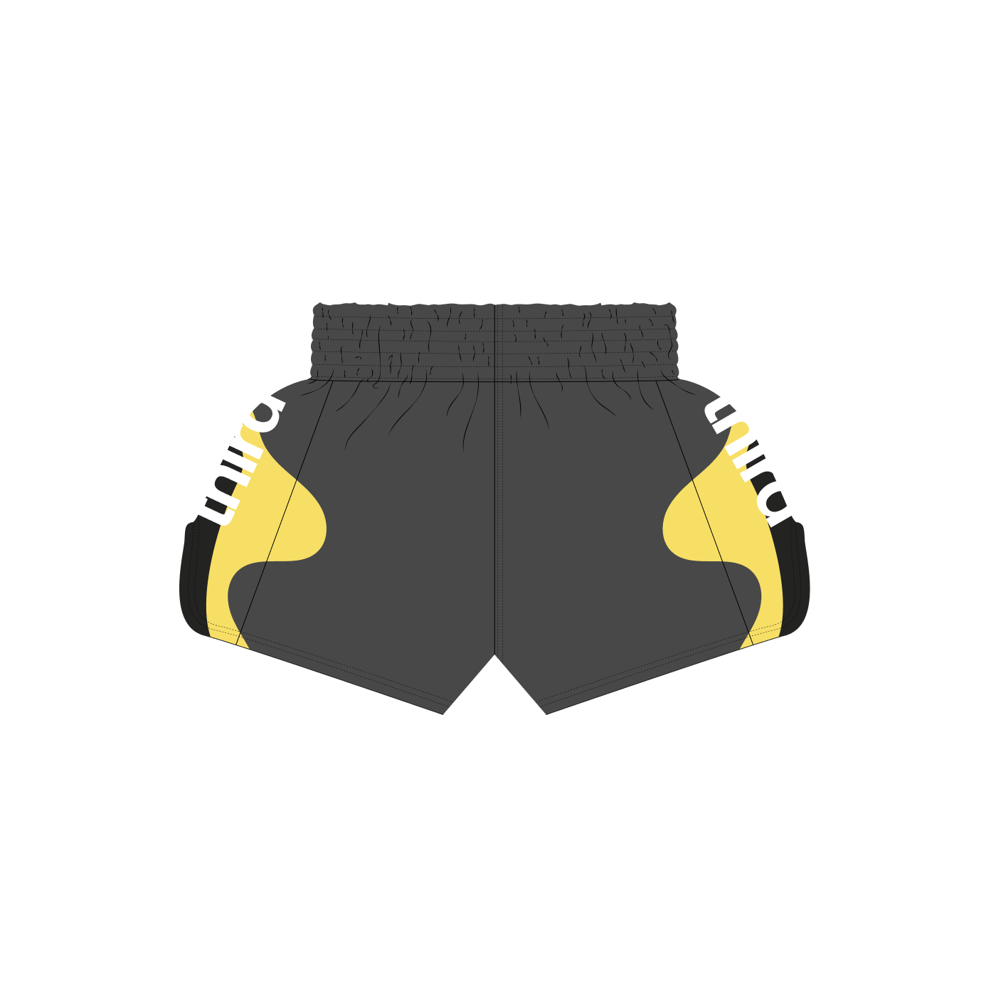 black and yellow shorts