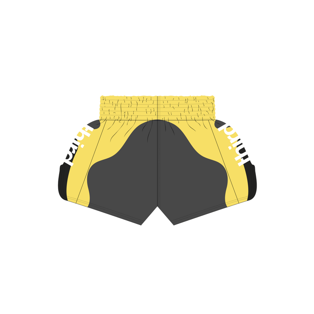 black and yellow shorts