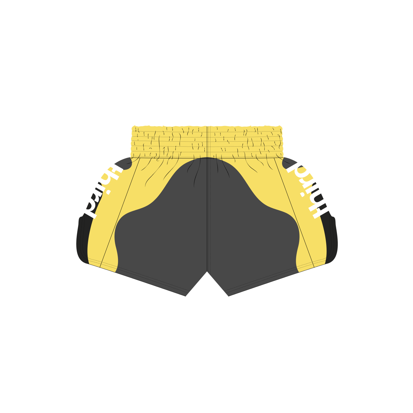 black and yellow shorts