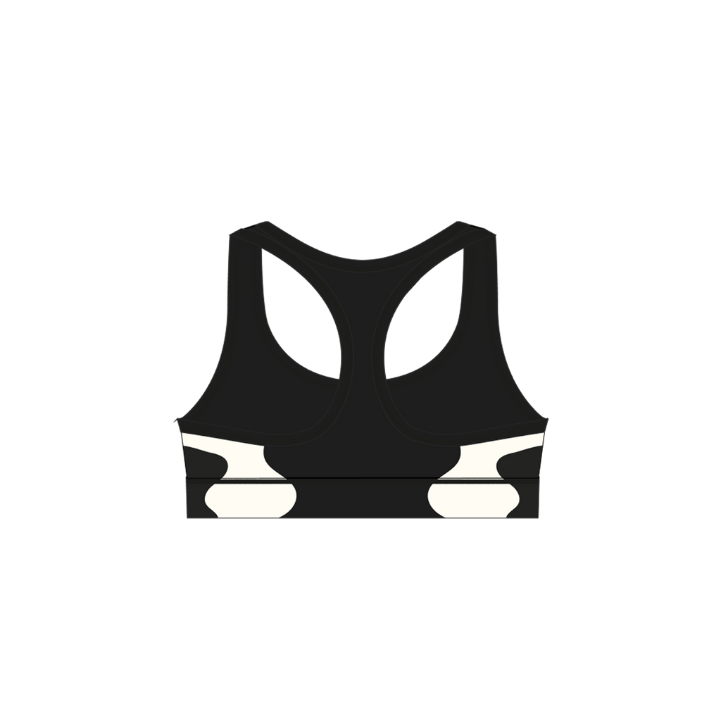 sports bra black and white