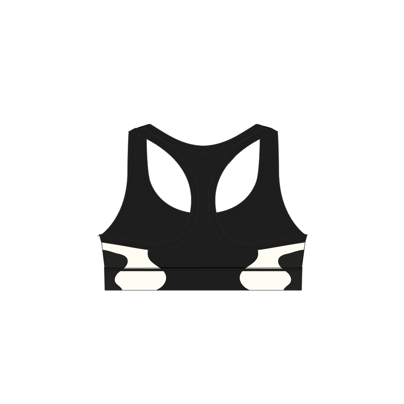 sports bra black and white