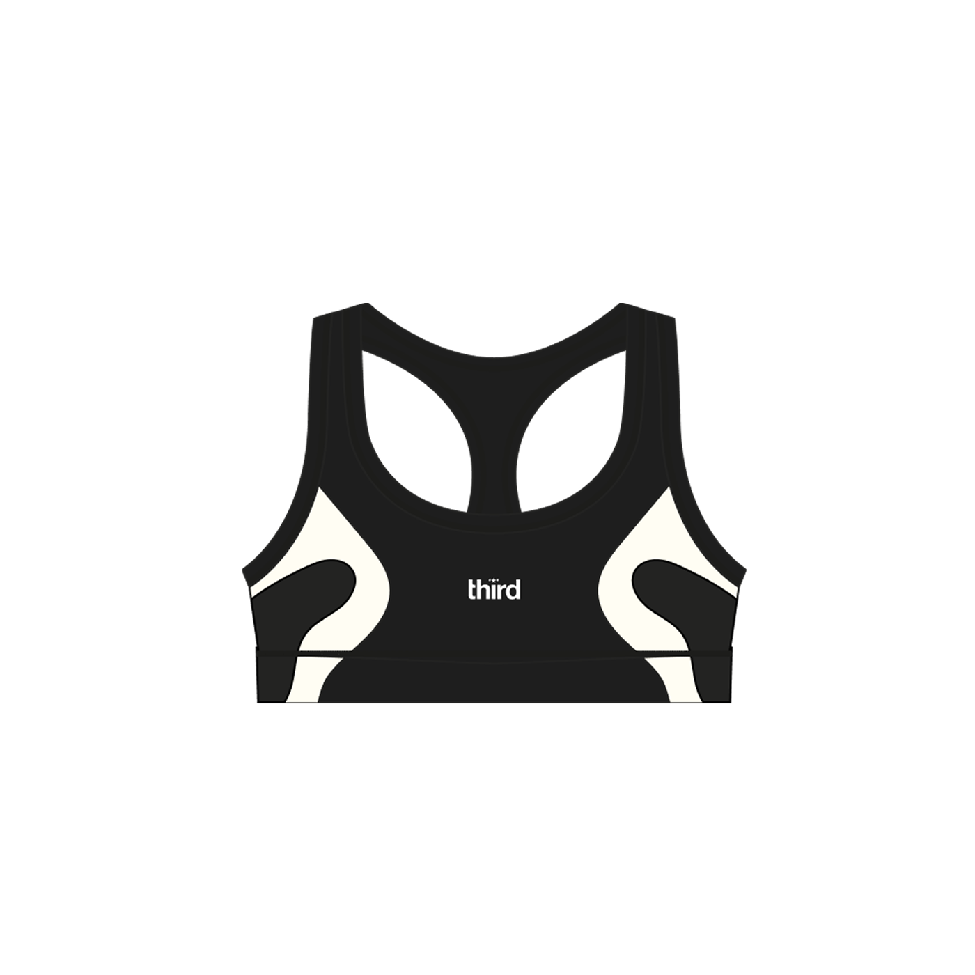 sports bra black and white