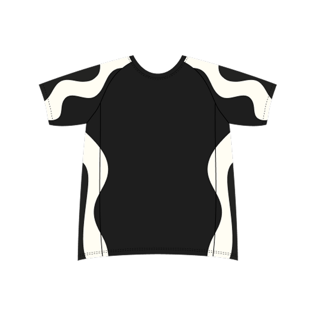 black and white shirt