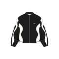 tack suit top black and white