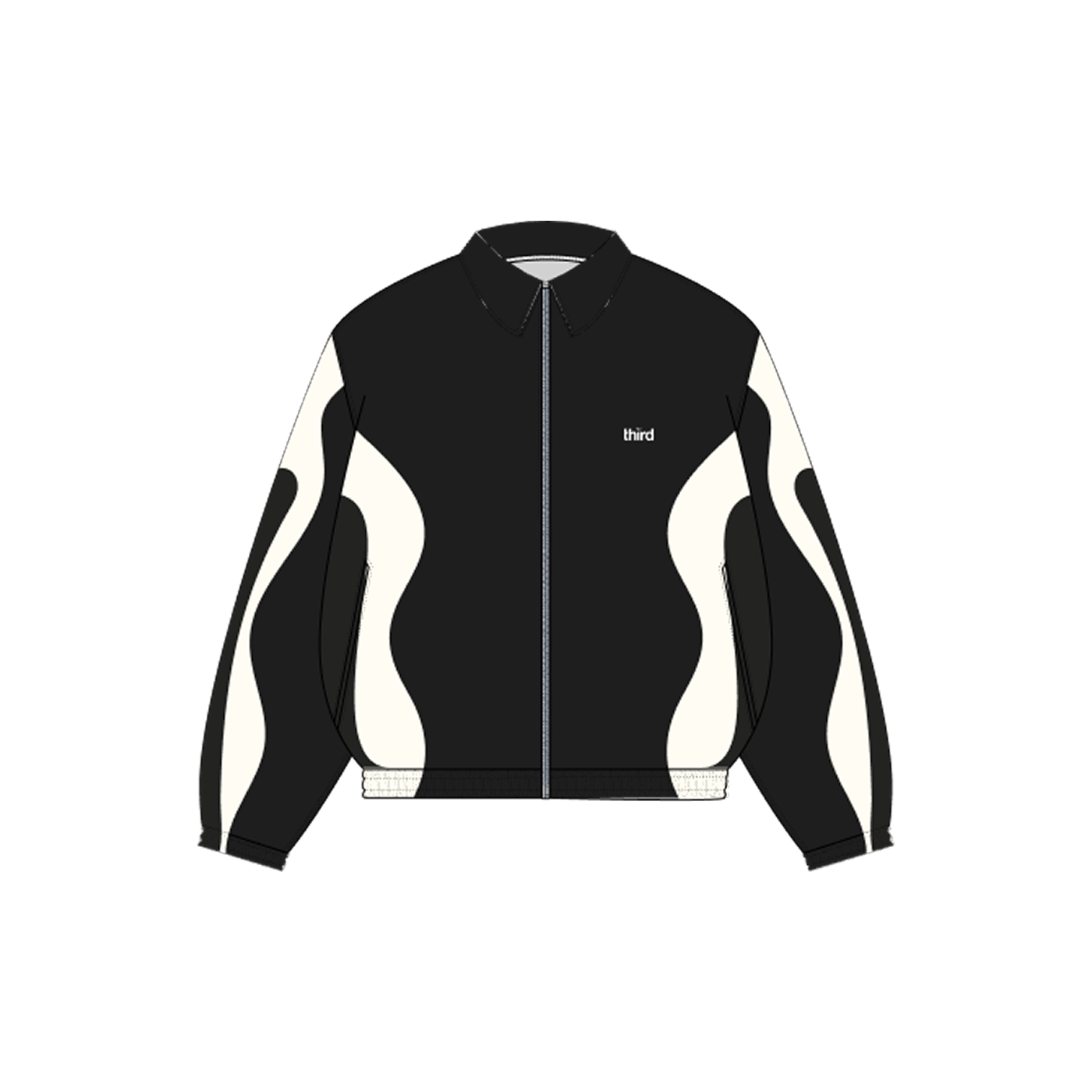 tack suit top black and white